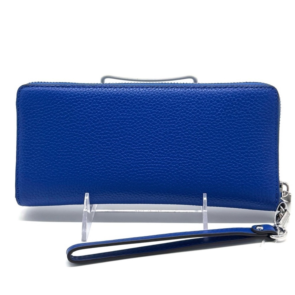 Michael Kors Jet Set Travel Large Leather Continental Wallet Galaxy Blue - Picture 5 of 7